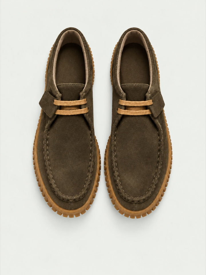 Polacchino in pelle scamosciata con suola carroarmato khaky 263270 SUEDE KHAKY ANDREA MORANDO 