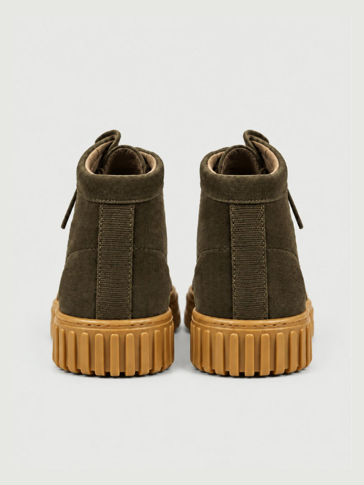 Polacchino in pelle scamosciata con suola carroarmato khaky 263270 SUEDE KHAKY ANDREA MORANDO 