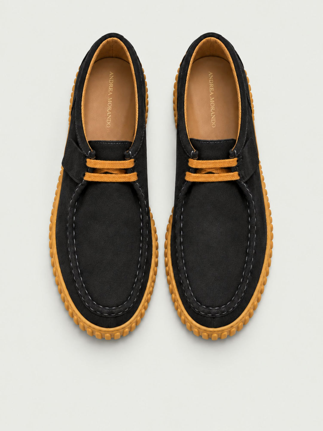 Polacchino in pelle scamosciata con suola carroarmato navy 263270 SUEDE NAVY ANDREA MORANDO 