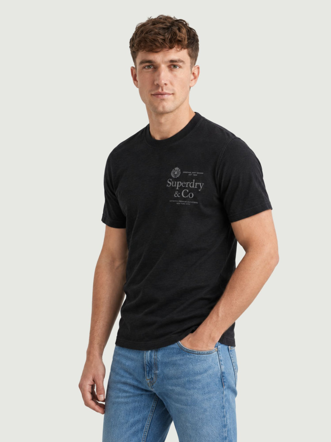T-shirt Superdry in cotone blu M1012392A 24S SUPERDRY 