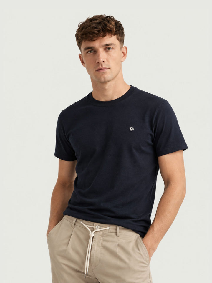 T-shirt girocollo in cotone navy M1012473A PLN SUPERDRY 