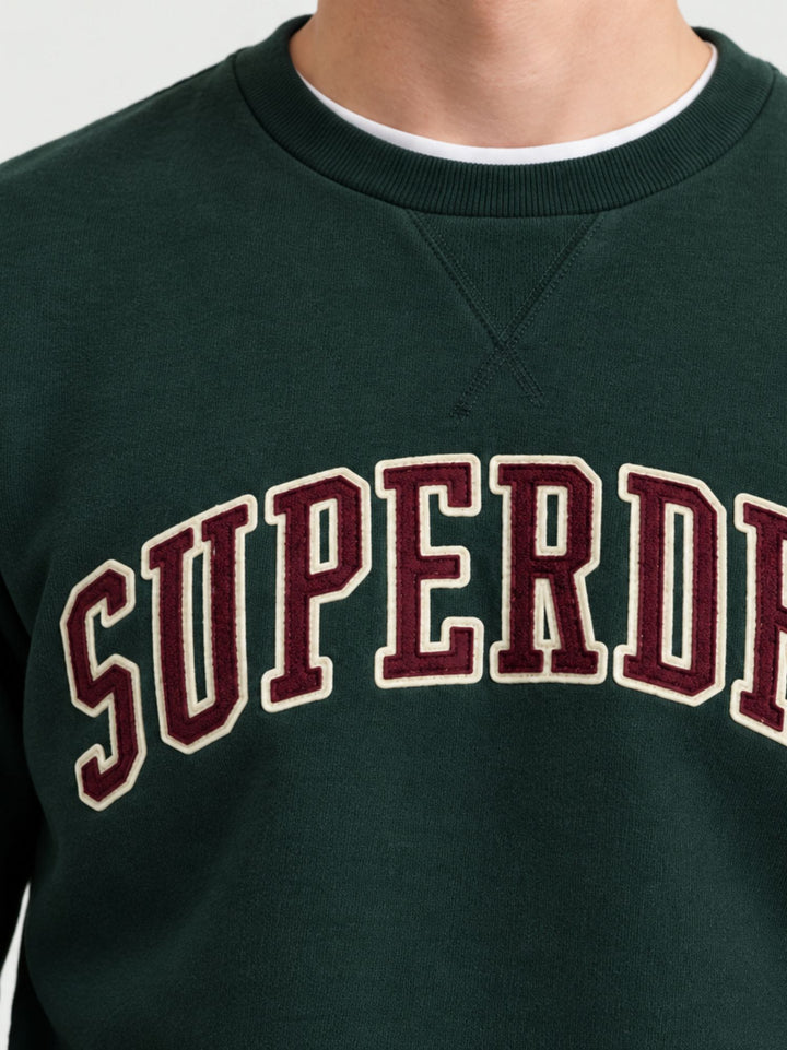 Felpa con maxi logo in cotone verdone M2014590A 27E SUPERDRY 