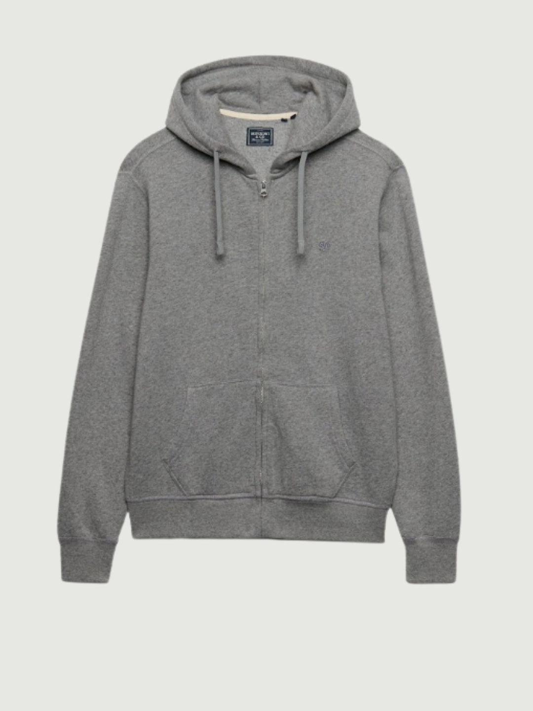 Felpa con zip e cappuccio in cotone grigia M2014703A K7V SUPERDRY 