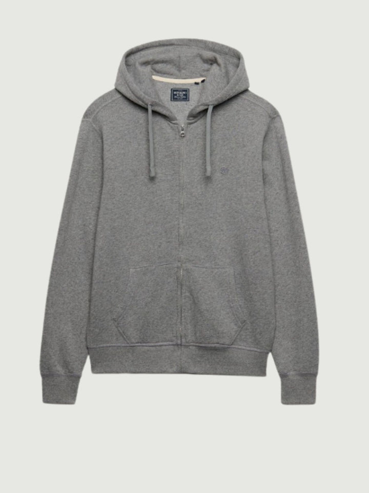 Felpa con zip e cappuccio in cotone grigia M2014703A K7V SUPERDRY 