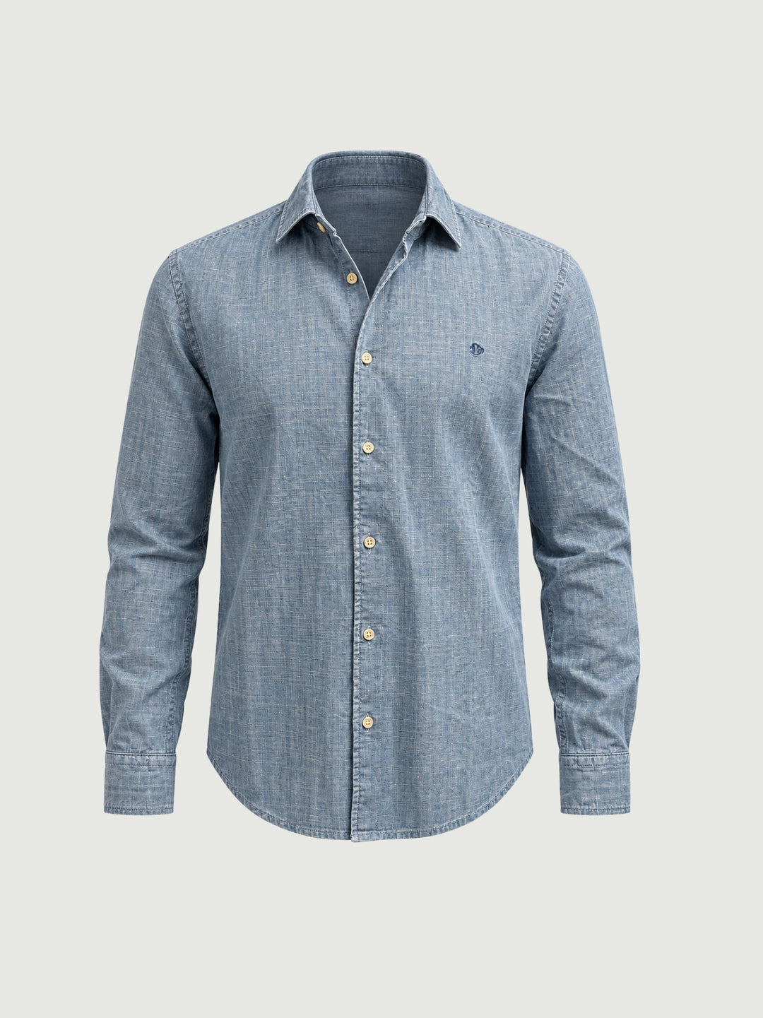Camicia in cotone chambray fiammata azzurra M4011110A BIU SUPERDRY 