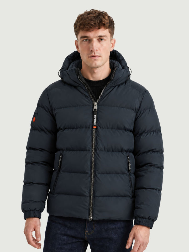 Piumino a collo alto blu navy M5011905A D9W SUPERDRY 