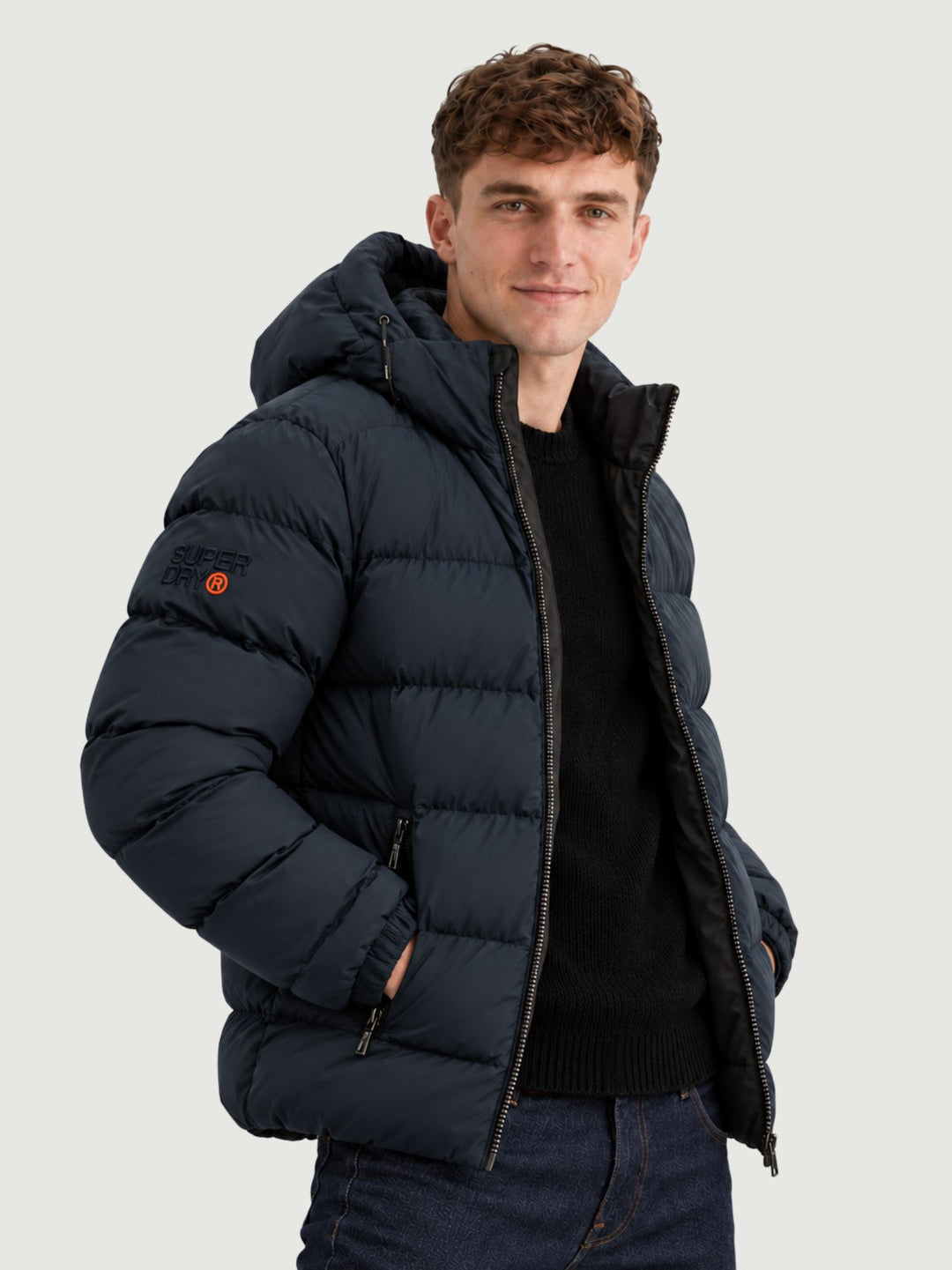 Piumino a collo alto blu navy M5011905A D9W SUPERDRY 