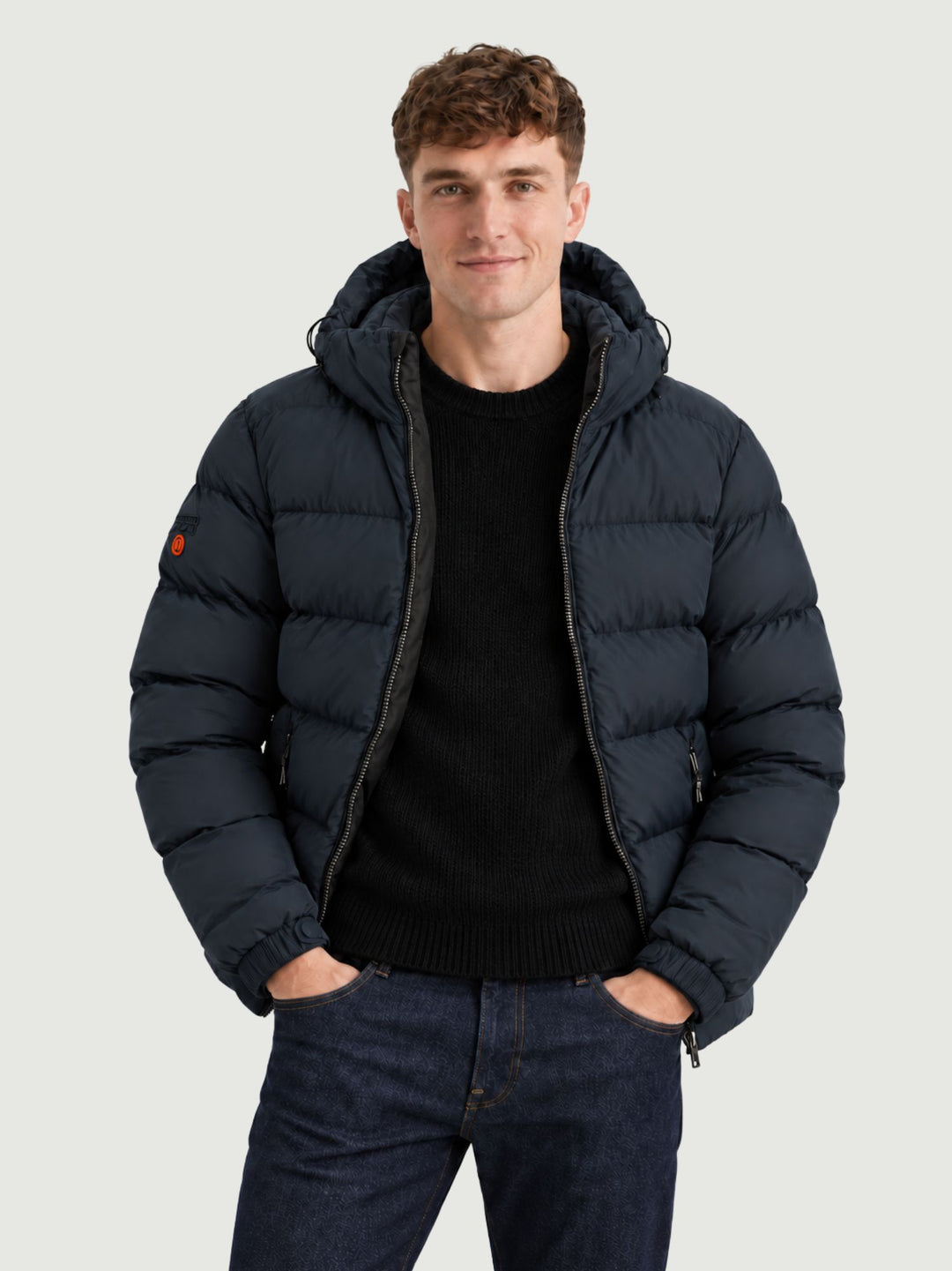 Piumino a collo alto blu navy M5011905A D9W SUPERDRY 