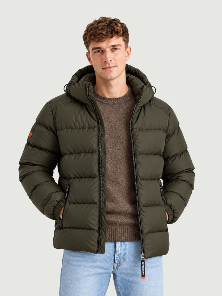 Piumino a collo alto verde militare M5011905A H1Q SUPERDRY 