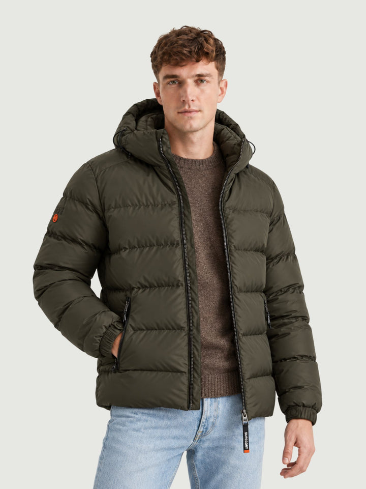 Piumino a collo alto verde militare M5011905A H1Q SUPERDRY 