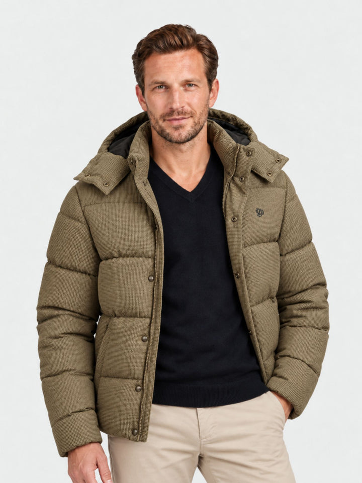 Giacca trapuntata con fantasia check beige M5012430A M7Q SUPERDRY 