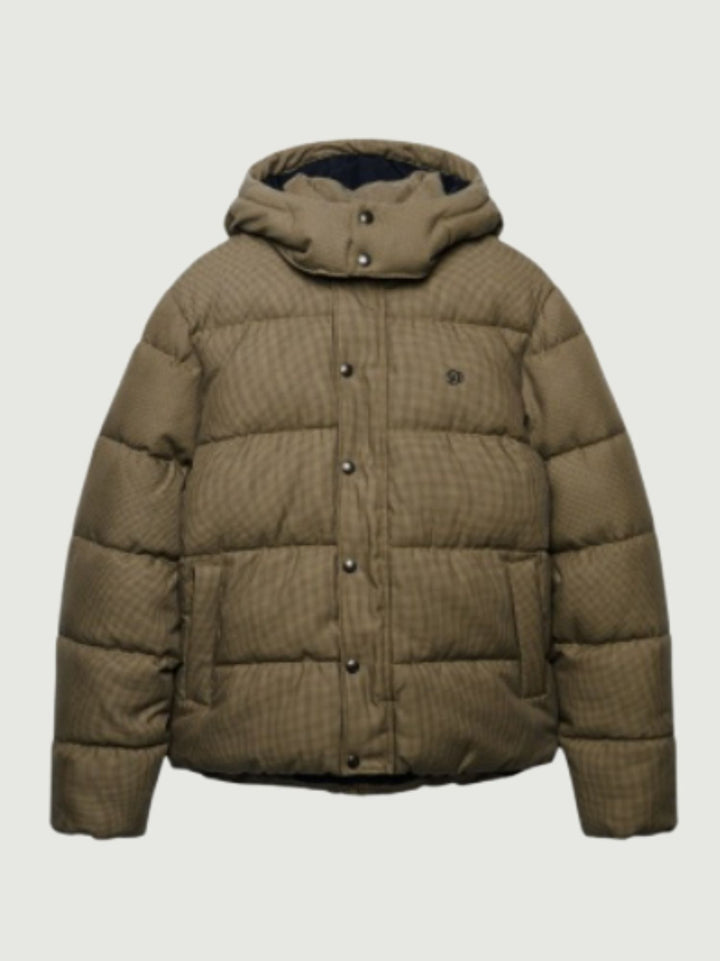 Giacca trapuntata con fantasia check beige M5012430A M7Q SUPERDRY 