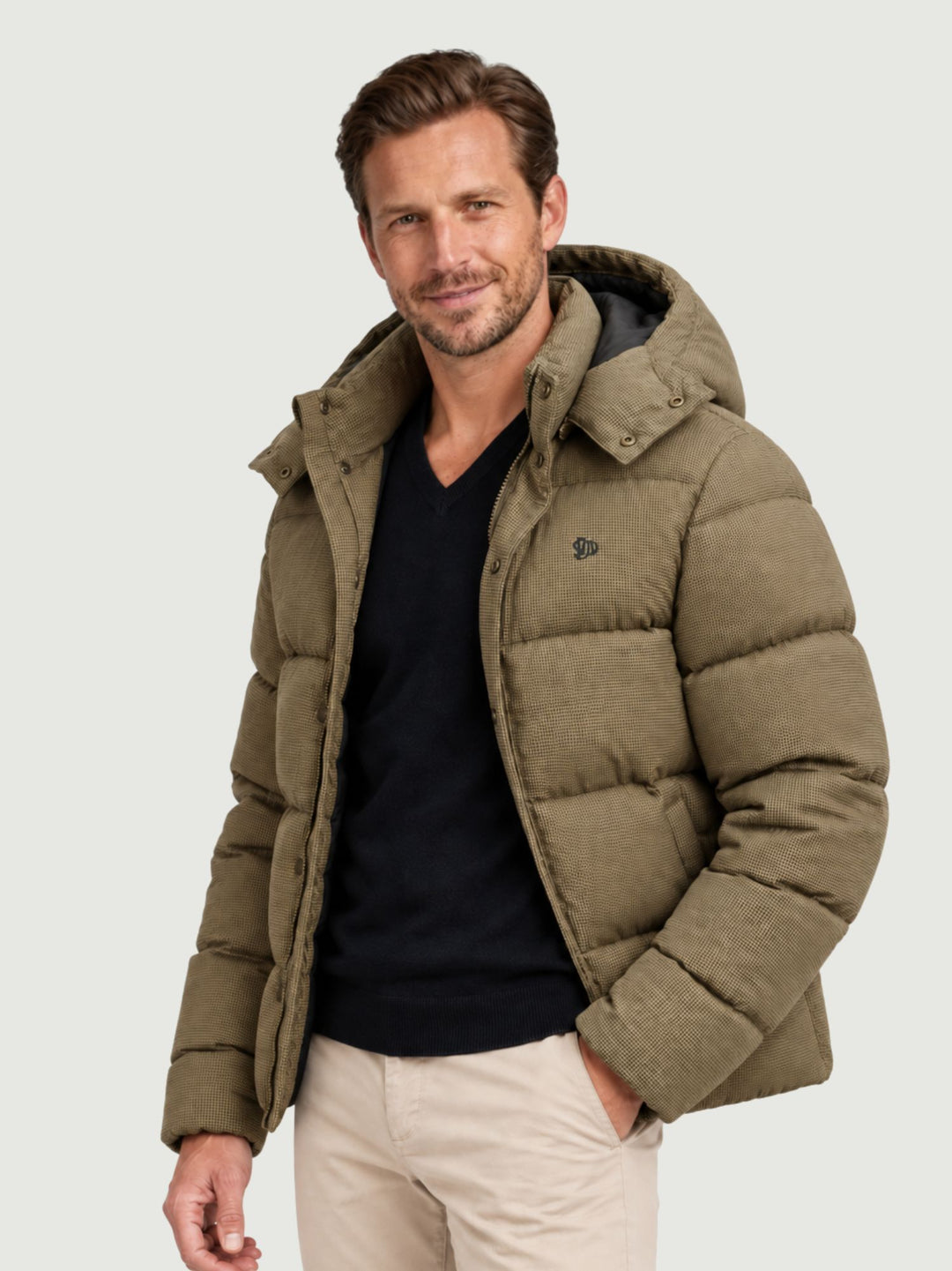 Giacca trapuntata con fantasia check beige M5012430A M7Q SUPERDRY 