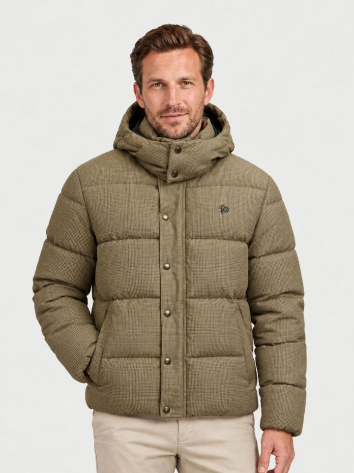 Giacca trapuntata con fantasia check beige M5012430A M7Q SUPERDRY 