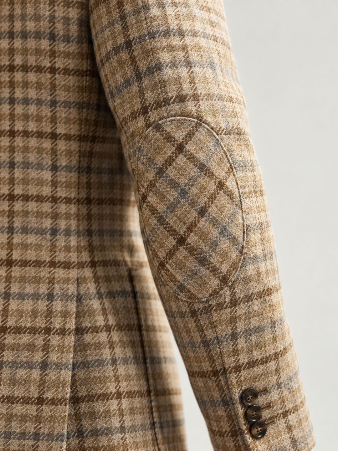 Blazer monopetto a quadri beige e marrone 677159 0053 ANDREA MORANDO 