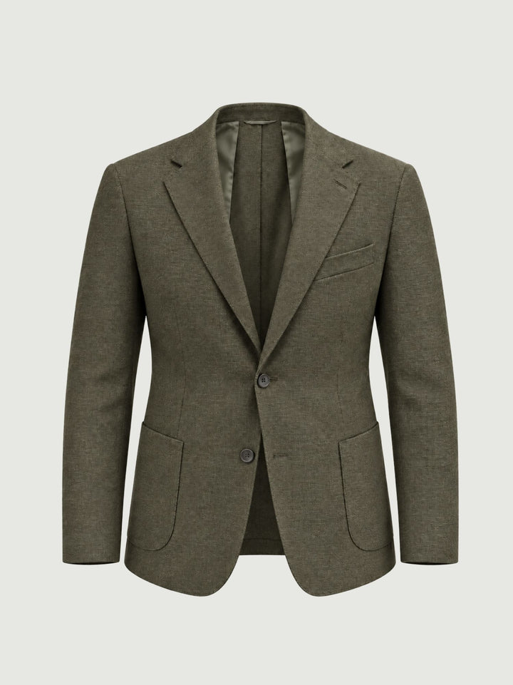 Blazer monopetto in microtrama verde militare G002PL0295M 4000 ANDREA MORANDO 