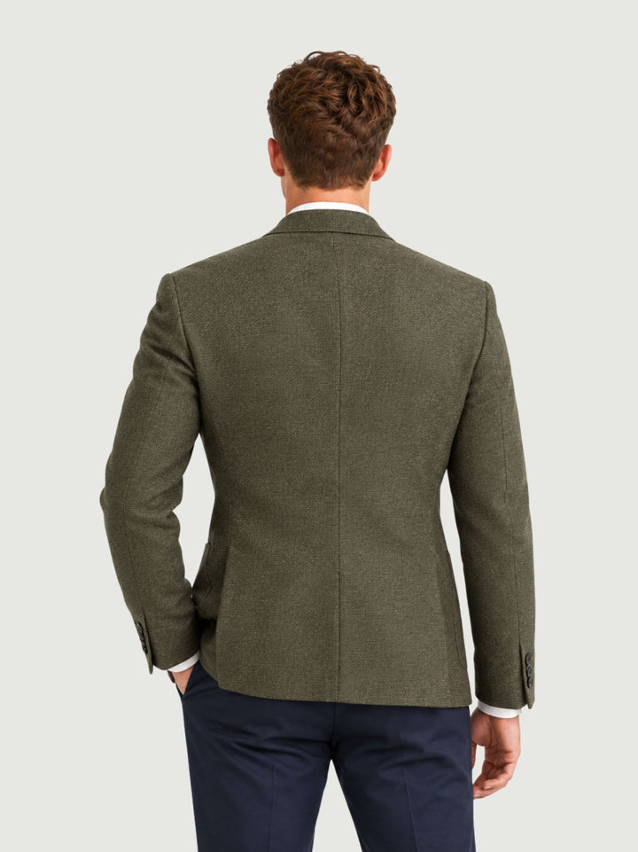 Blazer monopetto in microtrama verde militare G002PL0295M 4000 ANDREA MORANDO 