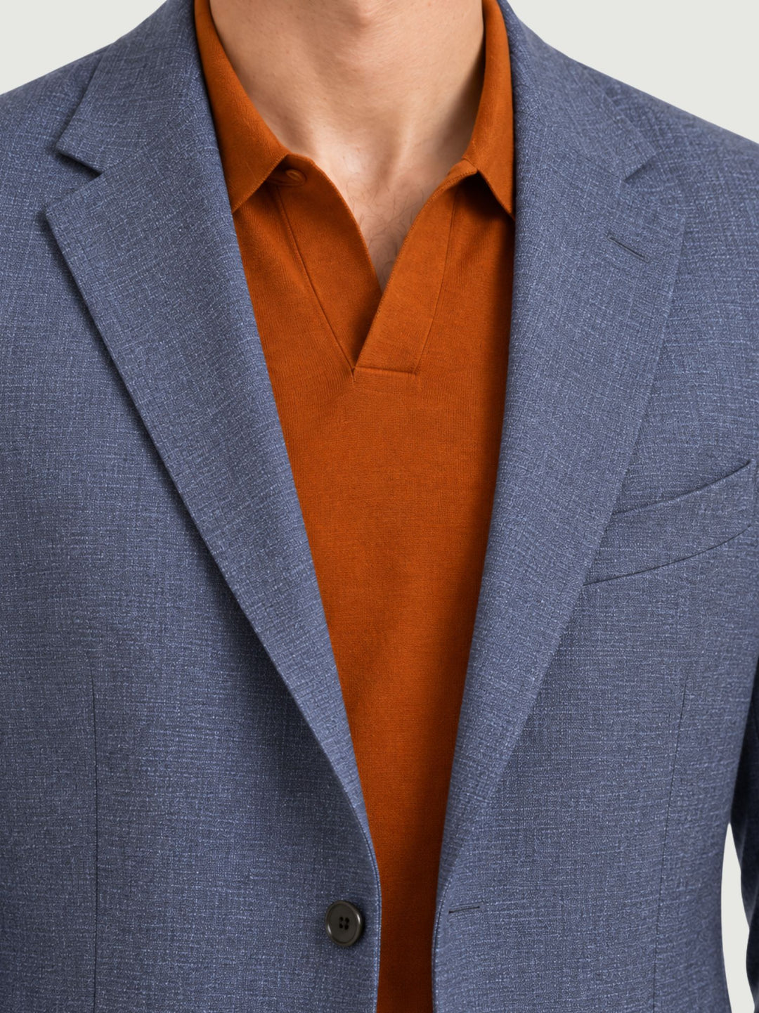 Blazer monopetto in microtrama bluette G002PL0295M 7006 ANDREA MORANDO 
