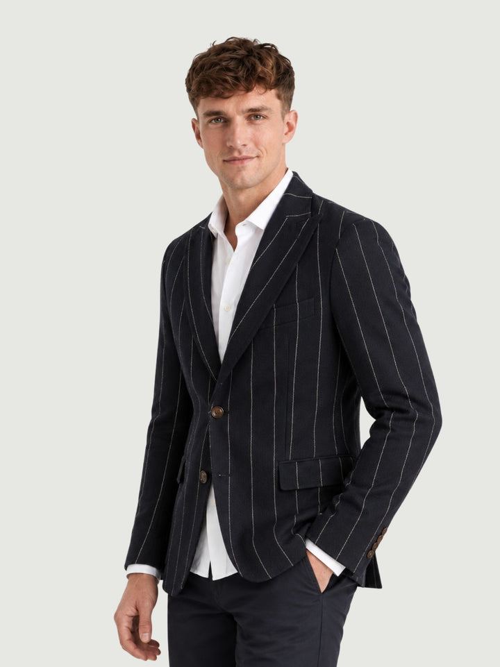 Blazer gessato navy G004WO0138M 7000 ANDREA MORANDO 