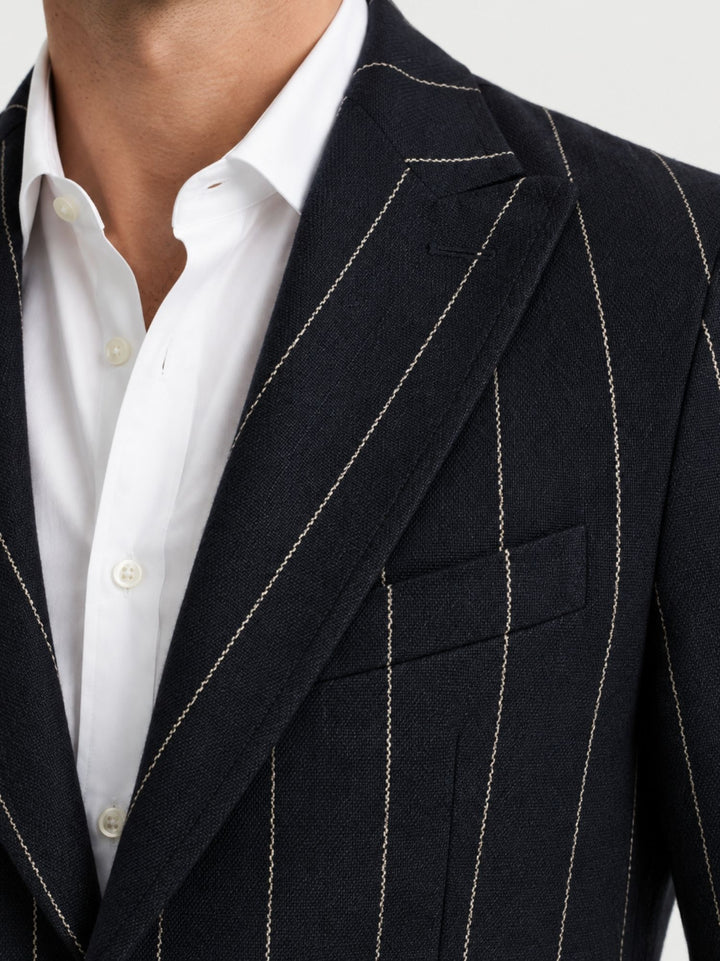 Blazer gessato navy G004WO0138M 7000 ANDREA MORANDO 