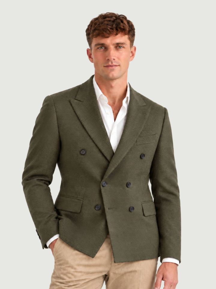 Blazer doppiopetto verde militare G010PL0295M 4000 ANDREA MORANDO 