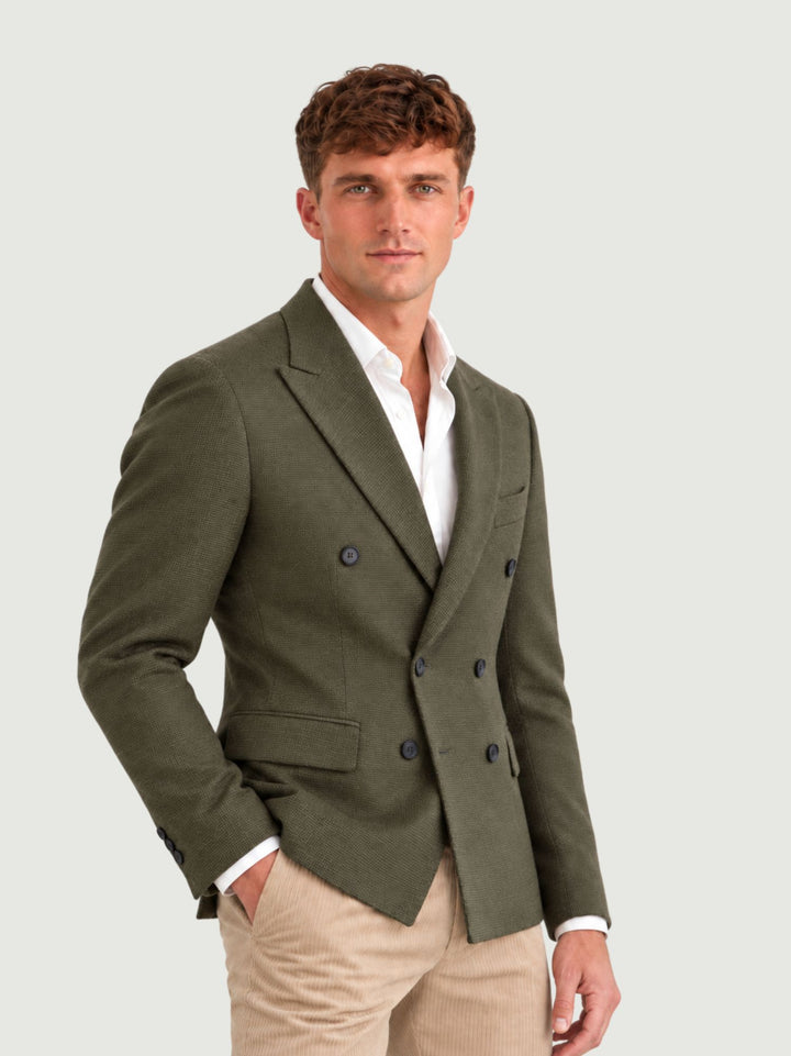 Blazer doppiopetto verde militare G010PL0295M 4000 ANDREA MORANDO 