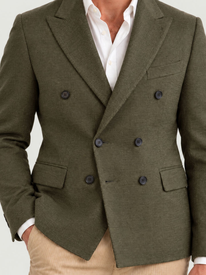 Blazer doppiopetto verde militare G010PL0295M 4000 ANDREA MORANDO 