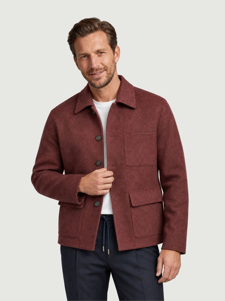 Giacca camicia in lana bordeaux J005WO0149M 5000 ANDREA MORANDO 