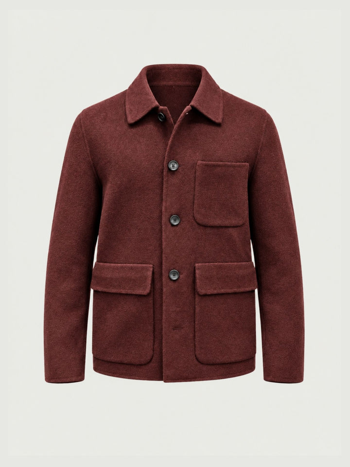 Giacca camicia in lana bordeaux J005WO0149M 5000 ANDREA MORANDO 