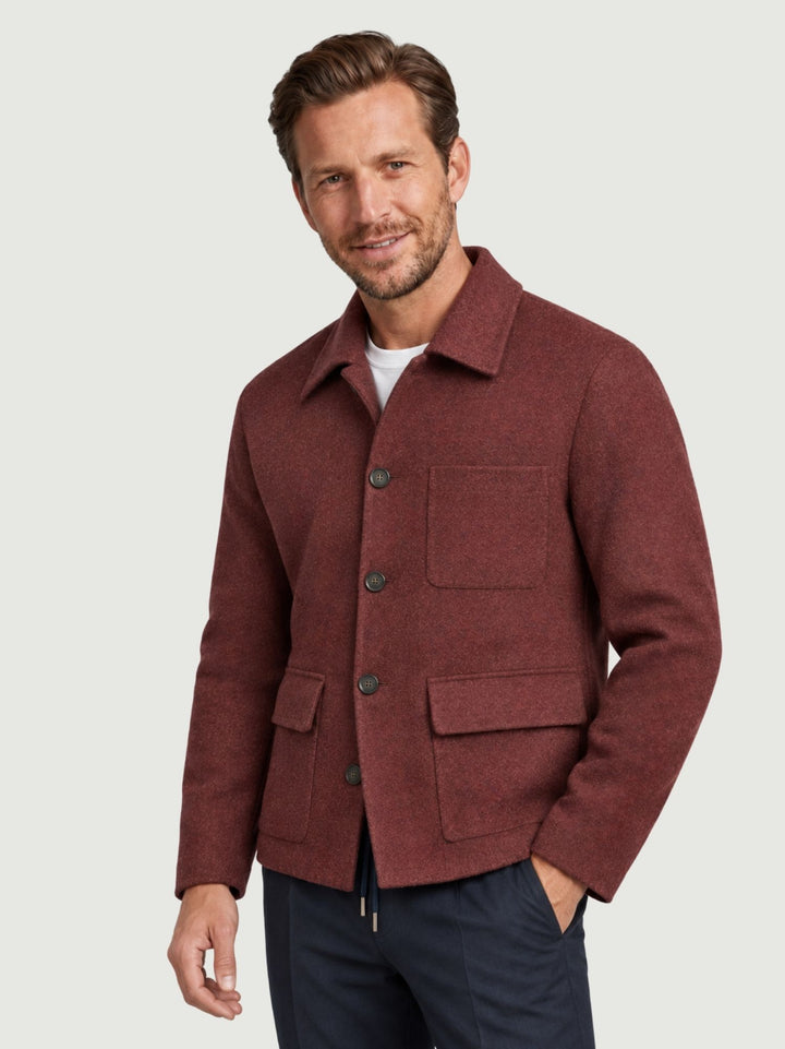 Giacca camicia in lana bordeaux J005WO0149M 5000 ANDREA MORANDO 