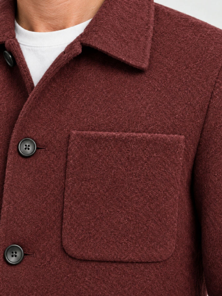 Giacca camicia in lana bordeaux J005WO0149M 5000 ANDREA MORANDO 