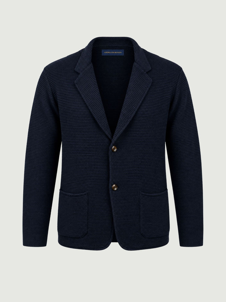 Cardigan stile blazer blu navy M019MR 7000 ANDREA MORANDO 