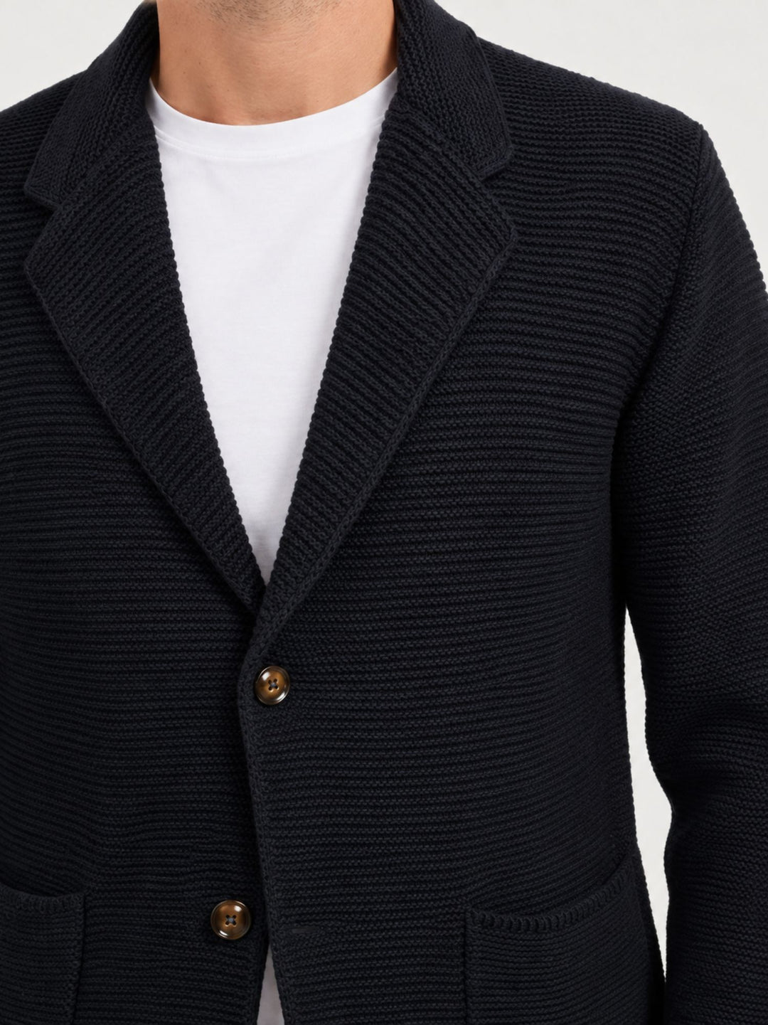 Cardigan stile blazer blu navy M019MR 7000 ANDREA MORANDO 