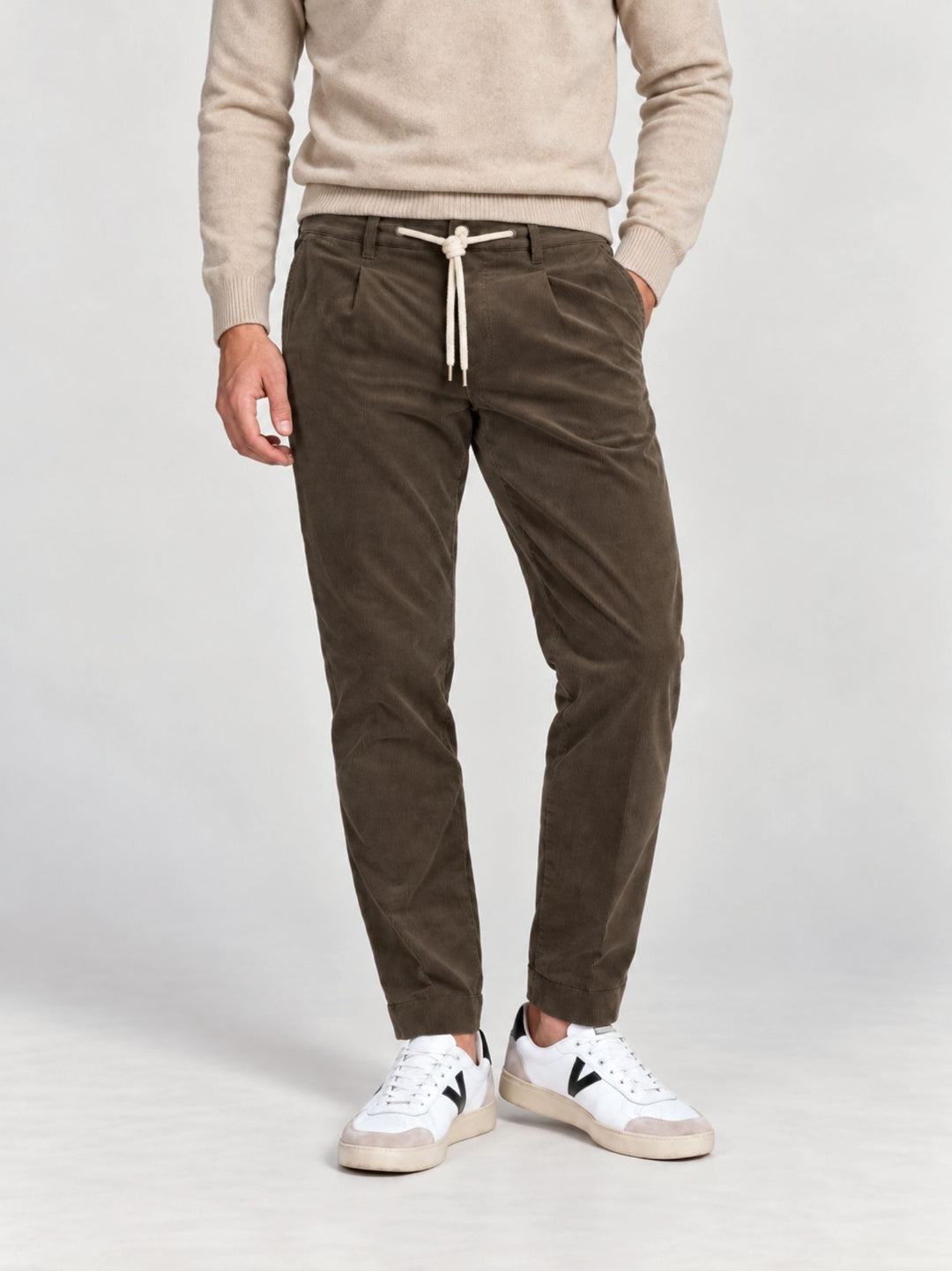 Pantalone in velluto a coste con coulisse moro P002CO0263M 2000 ANDREA MORANDO 