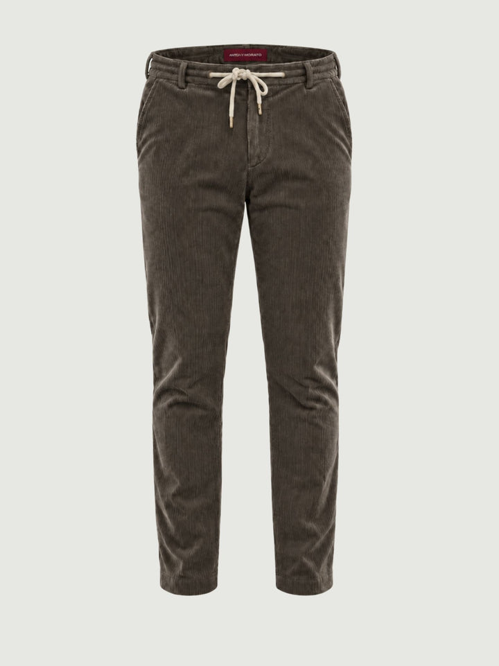 Pantalone in velluto a coste con coulisse moro P002CO0263M 2000 ANDREA MORANDO 