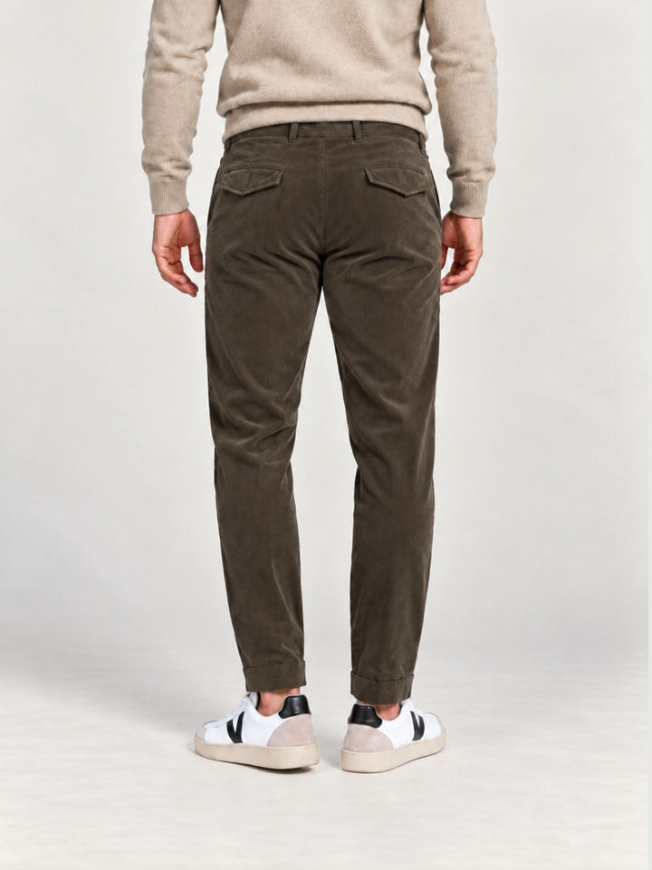 Pantalone in velluto a coste con coulisse moro P002CO0263M 2000 ANDREA MORANDO 