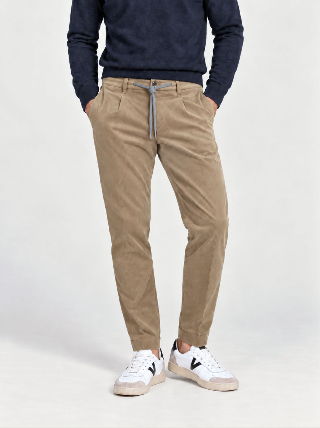 Pantalone in velluto a coste con coulisse sabbia P002CO0263M 2001 ANDREA MORANDO 