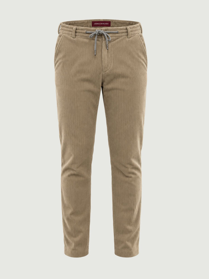 Pantalone in velluto a coste con coulisse sabbia P002CO0263M 2001 ANDREA MORANDO 