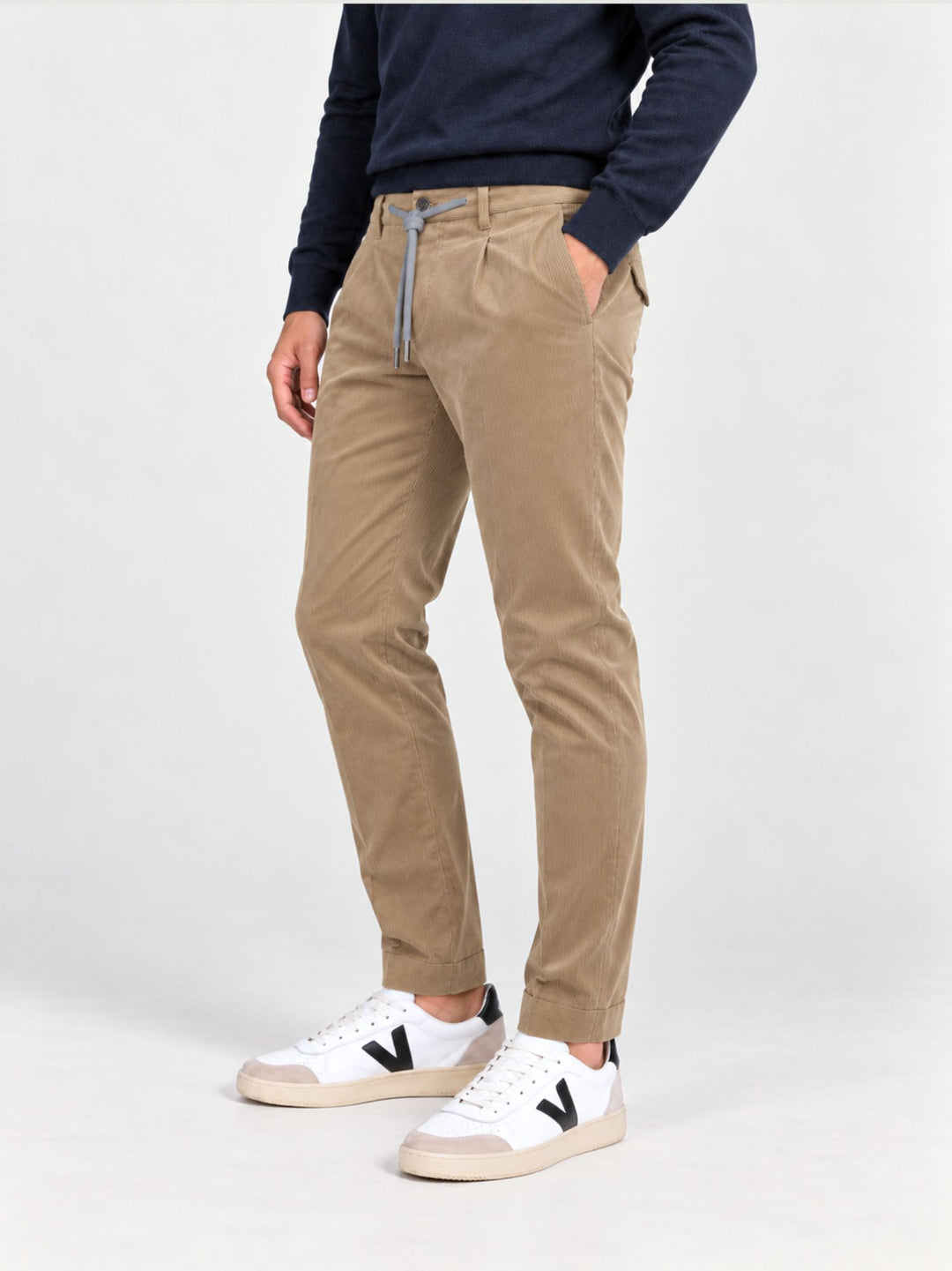 Pantalone in velluto a coste con coulisse sabbia P002CO0263M 2001 ANDREA MORANDO 