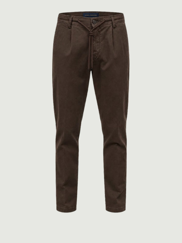 Pantalone con coulisse in cotone moro P002CO0461M 2000 ANDREA MORANDO 
