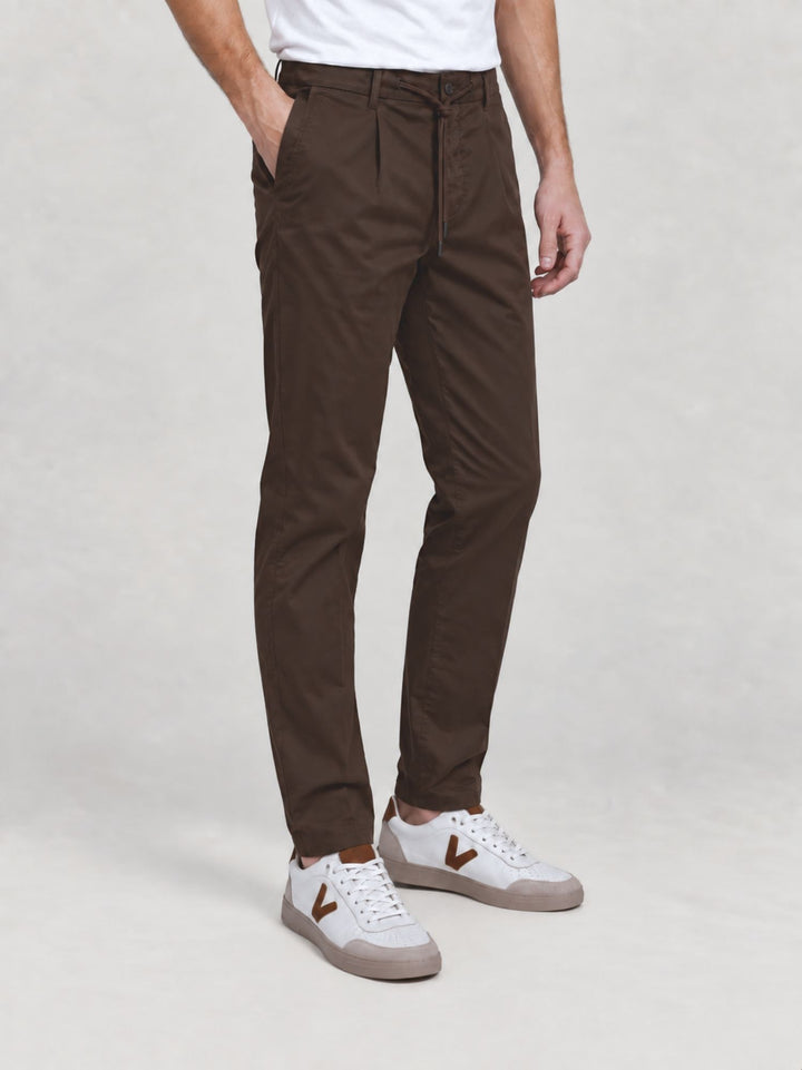 Pantalone con coulisse in cotone moro P002CO0461M 2000 ANDREA MORANDO 