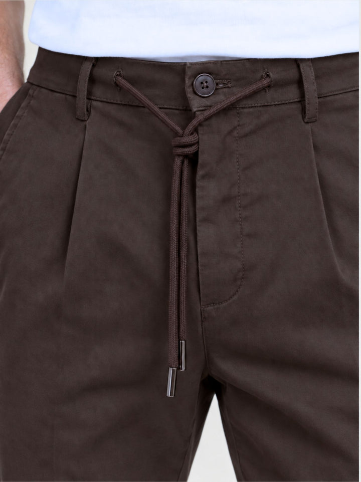Pantalone con coulisse in cotone moro P002CO0461M 2000 ANDREA MORANDO 
