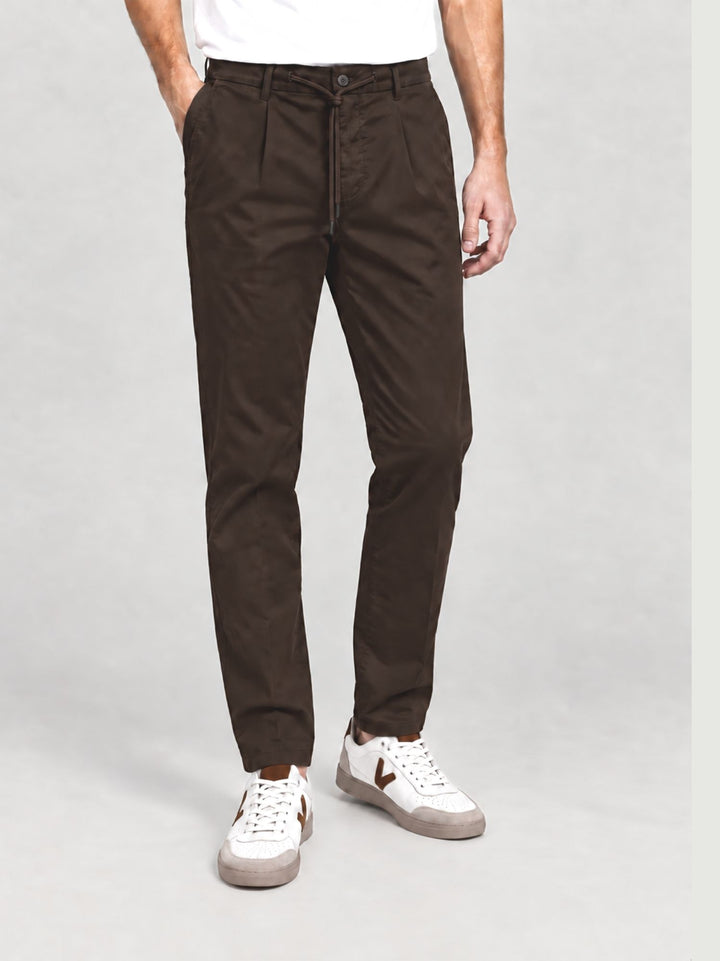 Pantalone con coulisse in cotone moro P002CO0461M 2000 ANDREA MORANDO 