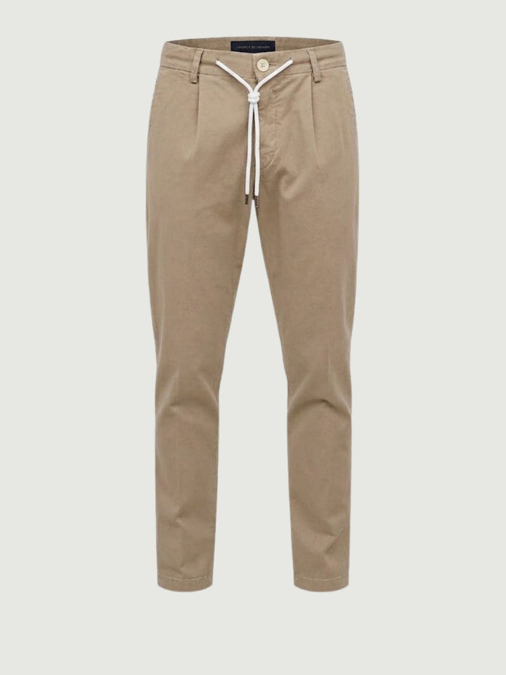 Pantalone con coulisse in cotone sabbia P002CO0461M 2001 ANDREA MORANDO 