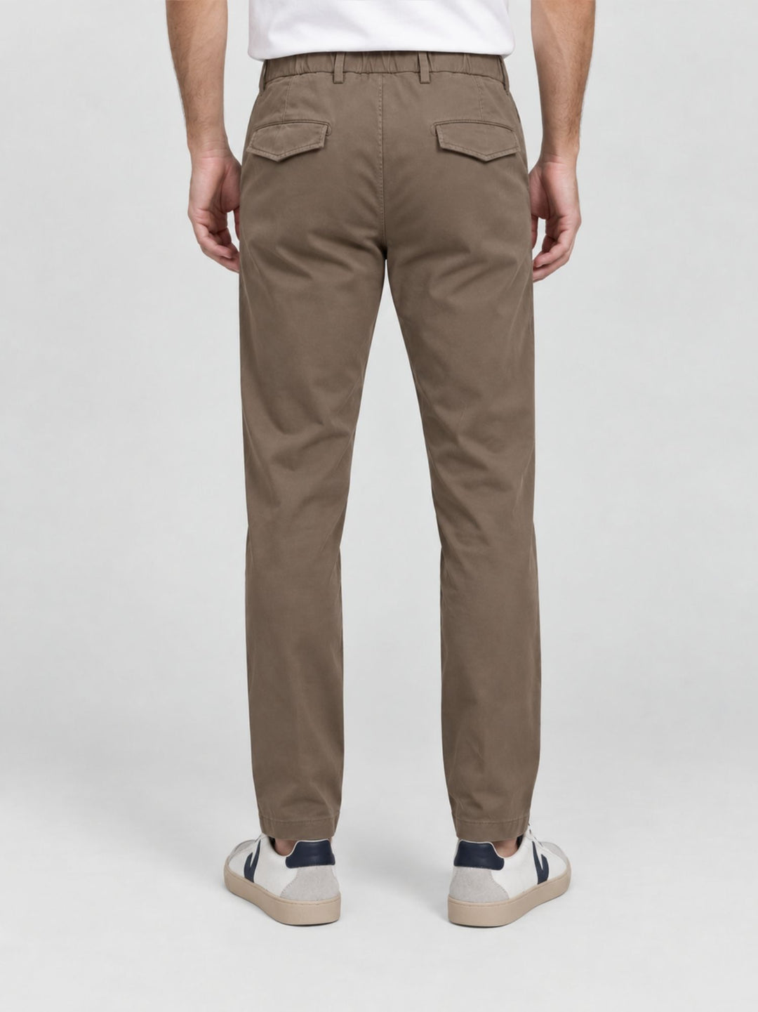 Pantalone con coulisse in cotone tortora P002CO0461M 2011 ANDREA MORANDO 