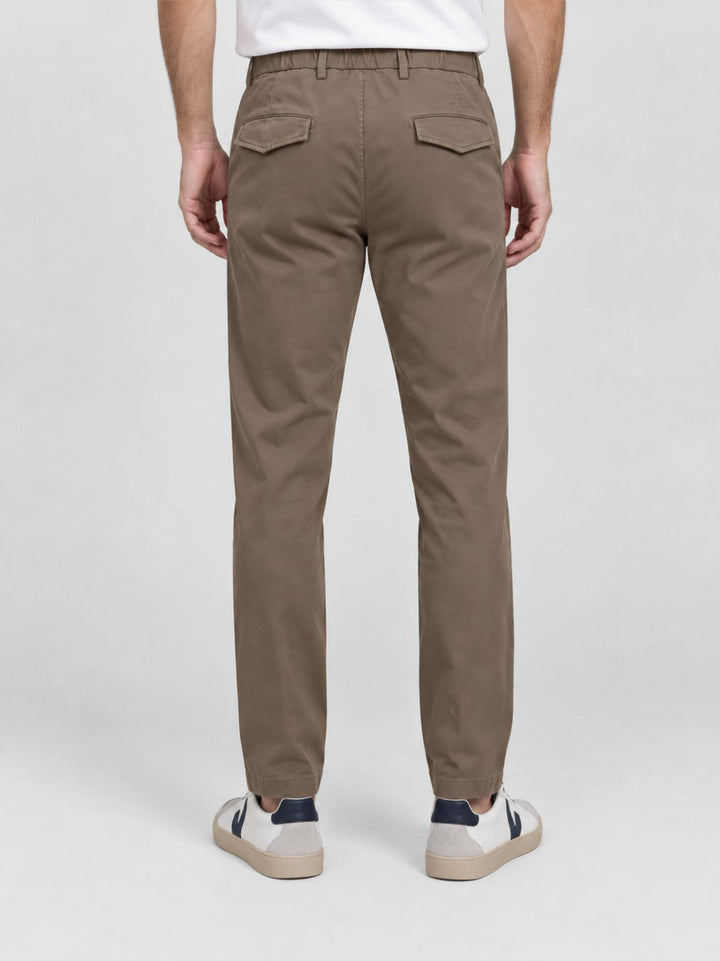 Pantalone con coulisse in cotone tortora P002CO0461M 2011 ANDREA MORANDO 