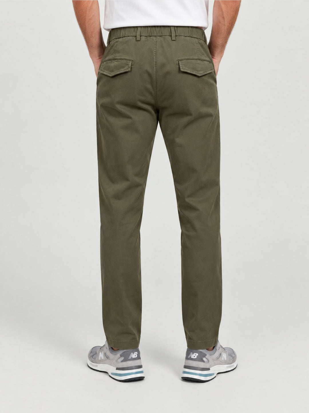 Pantalone con coulisse in cotone verde P002CO0461M 4017 ANDREA MORANDO 