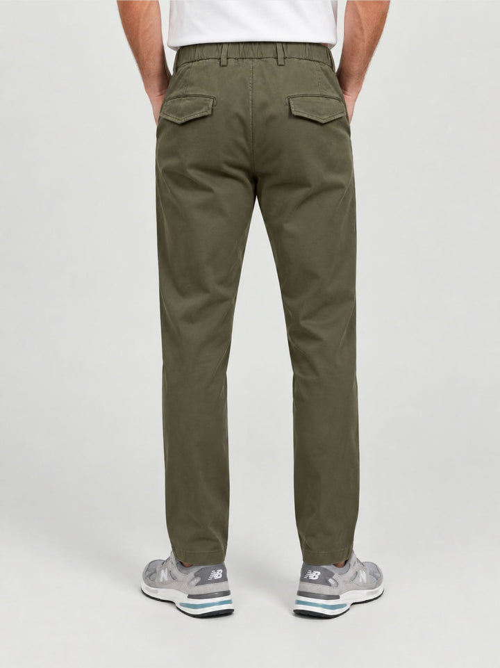 Pantalone con coulisse in cotone verde P002CO0461M 4017 ANDREA MORANDO 