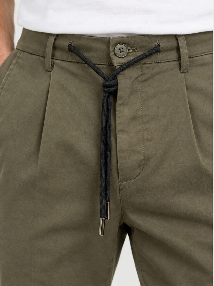 Pantalone con coulisse in cotone verde P002CO0461M 4017 ANDREA MORANDO 