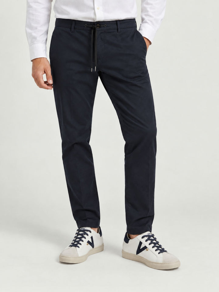 Pantalone con coulisse in cotone blu navy P002CO0461M 7000 ANDREA MORANDO 